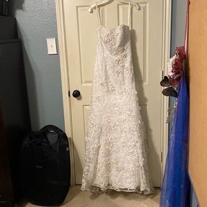 White floral Wedding Dress